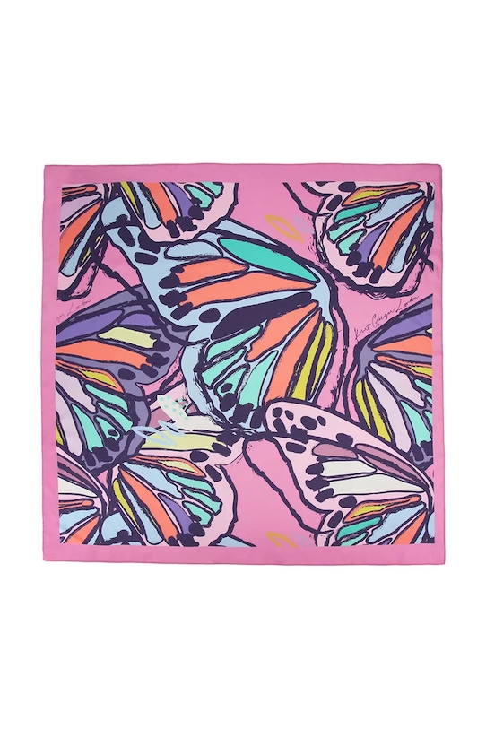 Kurt Geiger London malý dámský hedvábný šátek 5439753469 růžová SS26