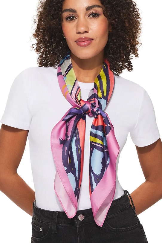 Kurt Geiger London malý dámský hedvábný šátek 5439753469 růžová