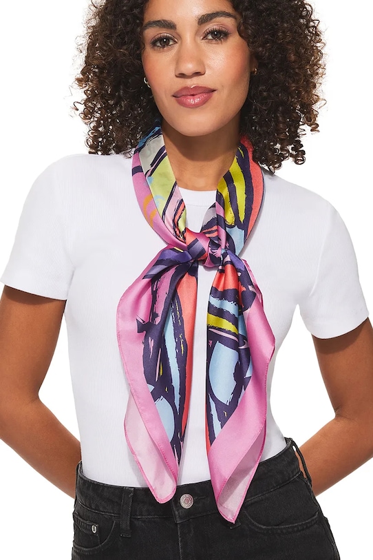 Kurt Geiger London malý dámský hedvábný šátek 5439753469 růžová