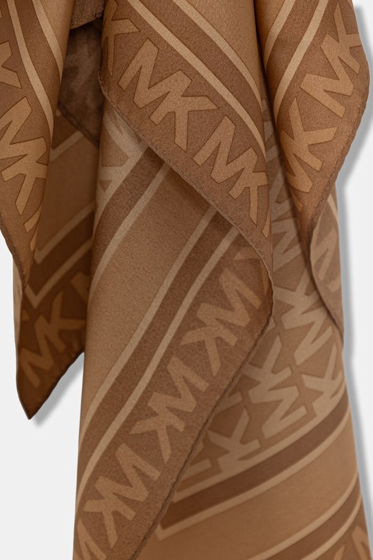 Akcesoria MICHAEL Michael Kors apaszka damska jedwabna 29MKWC558546B brązowy