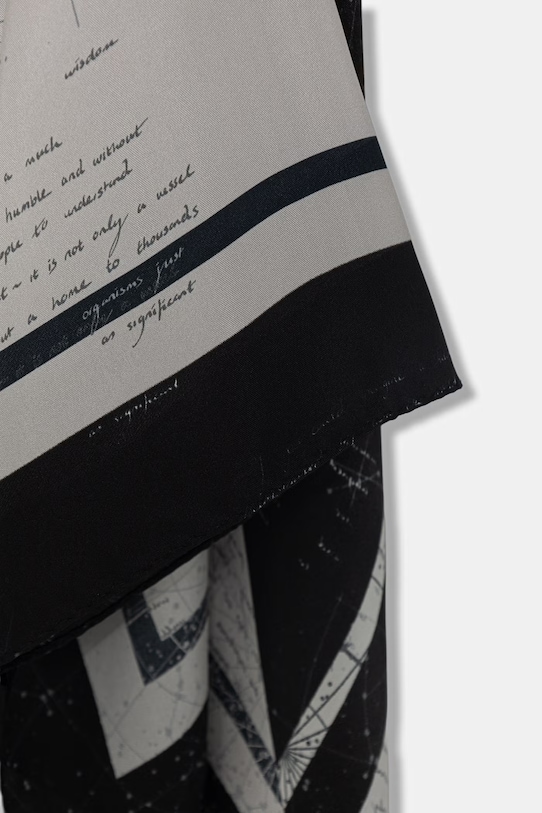 Akcesoria AllSaints apaszka damska jedwabna 29W062XE czarny