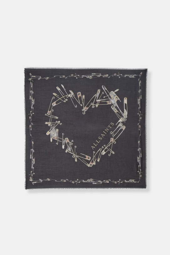 AllSaints chusta damska z modalu czarny 29W068XE