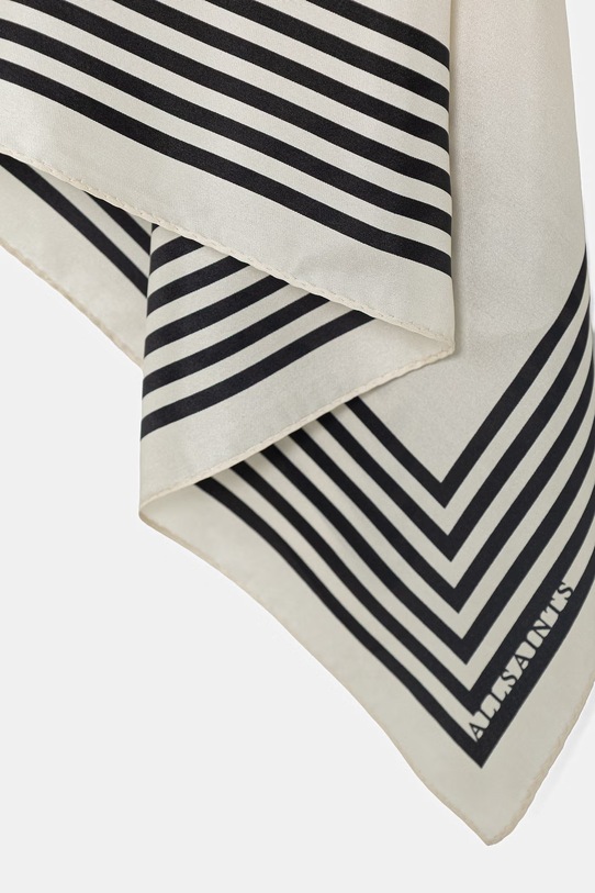 Akcesoria AllSaints apaszka damska jedwabna 29W069XE beżowy