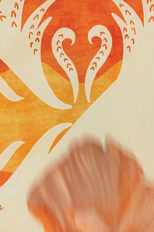 Never Fully Dressed apaszka damska z wiskozy NFDA621 pomarańczowy SS26