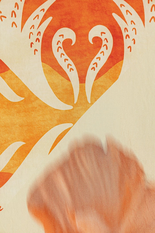 Never Fully Dressed apaszka damska z wiskozy NFDA621 pomarańczowy SS26