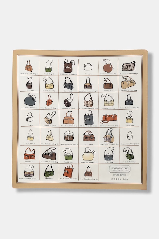 Coach apaszka damska jedwabna beżowy 29CEH31