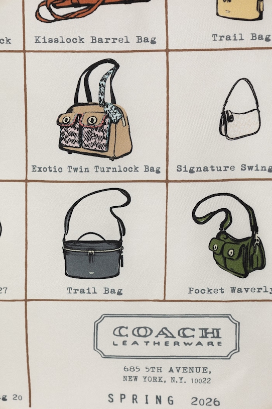 Coach apaszka damska jedwabna 29CEH31 beżowy SS26