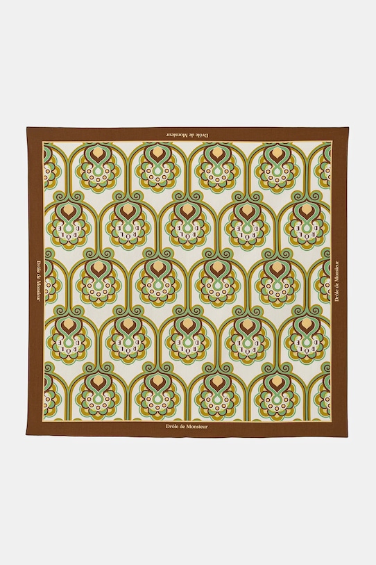 Drôle de Monsieur apaszka bawełniana Foulard Tapisserie Florale wzorzyste zielony J.BA023.CO262.GN