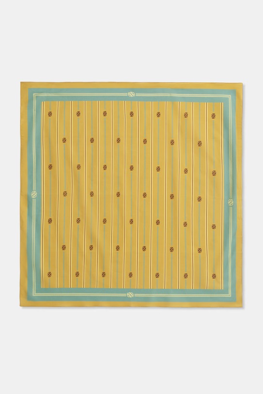 Drôle de Monsieur apaszka damska bawełniana Rayure Monogramme żółty K.BA021.CO128.MS