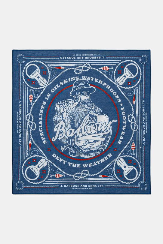 Barbour MAC0488BU95 bandana bawełniana męska niebieski MAC0488BU95