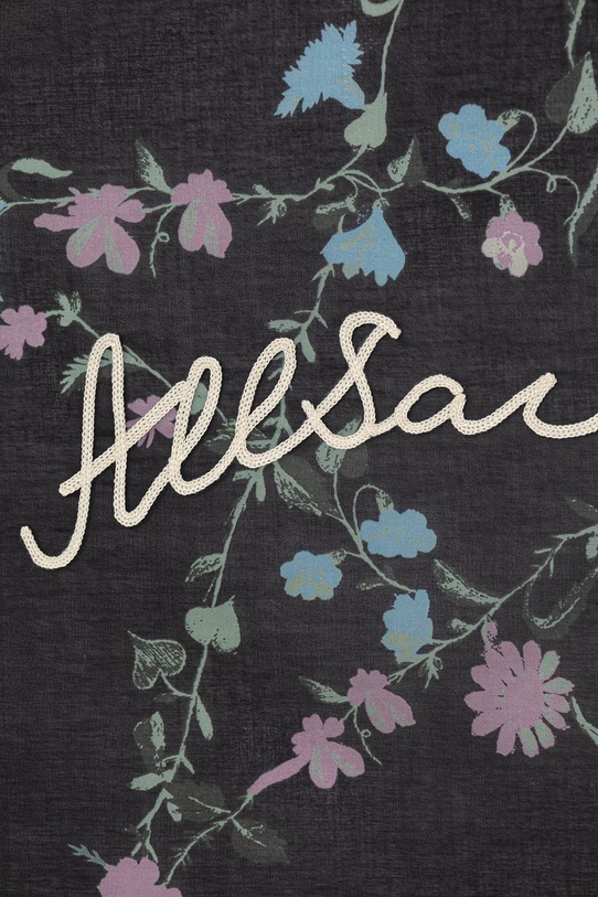 AllSaints apaszka męska bawełniana 29M007XE czarny SS26