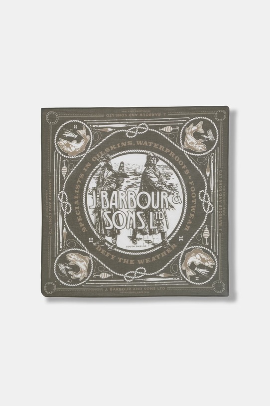 Barbour bandana damska bawełniana zielony MAC0488