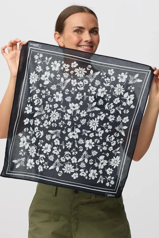 Akcesoria Fjallraven bandana damska bawełniana Fjällblomster F13100236 granatowy