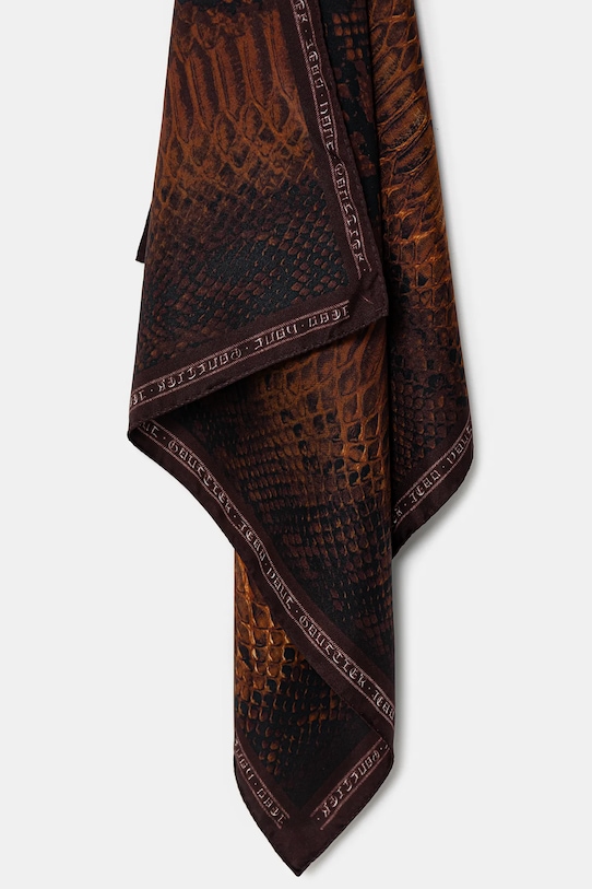 Jean Paul GAULTIER foulard in seta Python 26.01.U.AC074.W074 marrone SS26