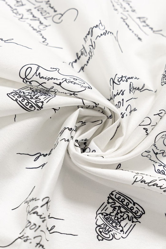 Maison Kitsuné Poetic Paris apaszka bawełniana damska QU06202WB0054 beżowy SS26