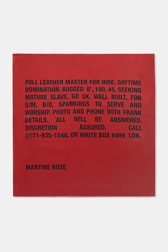 Martine Rose Classified chusta jedwabna czerwony 1191WF08100