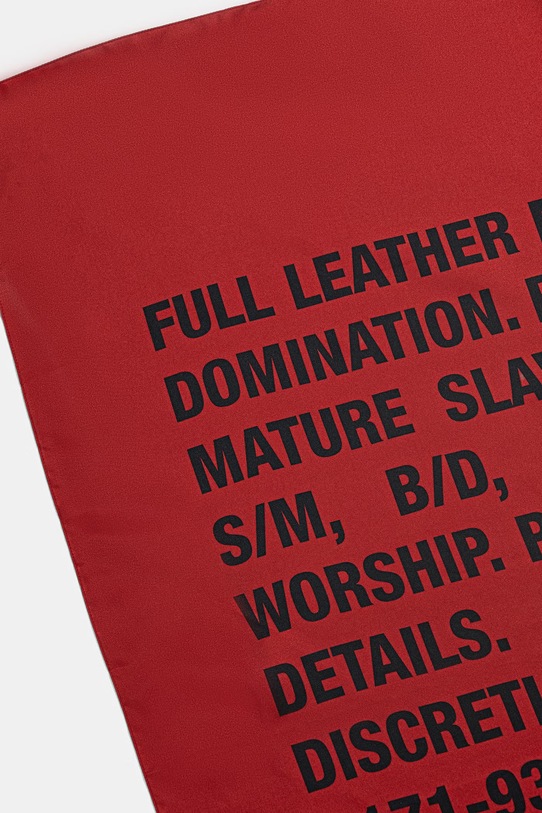 Martine Rose Classified chusta jedwabna 1191WF08100 czerwony SS26