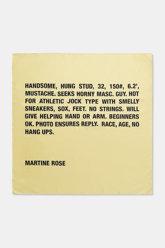 Martine Rose Classified chusta jedwabna żółty 1191WF08300