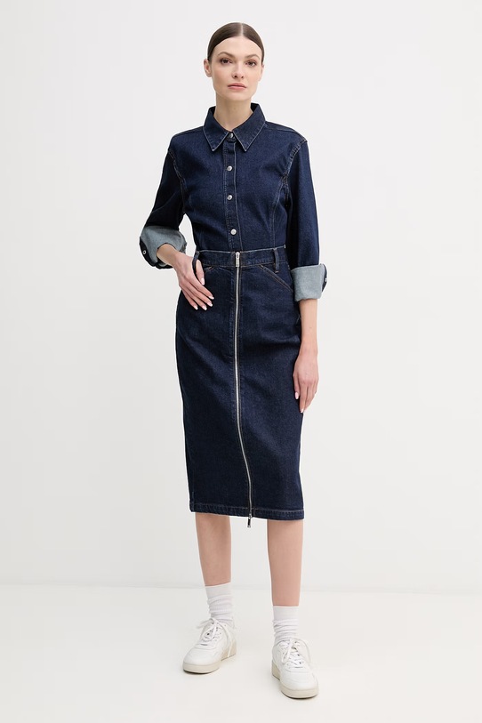 Calvin Klein Jeans spódnica jeansowa LV047E791G granatowy SS26