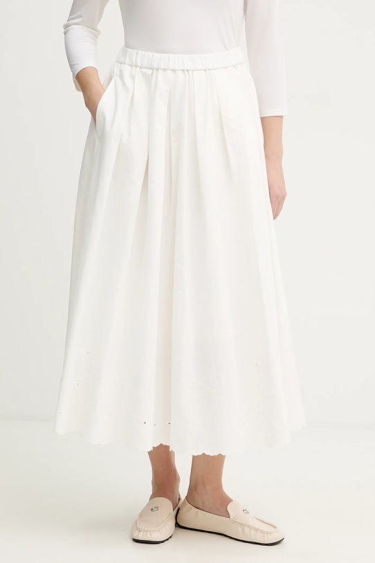 Weekend Max Mara spódnica z dodatkiem lnu PIO midi beżowy 2615101021600