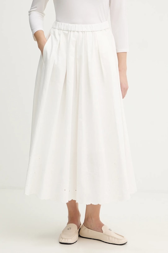 Weekend Max Mara spódnica z dodatkiem lnu PIO midi beżowy 2615101021600