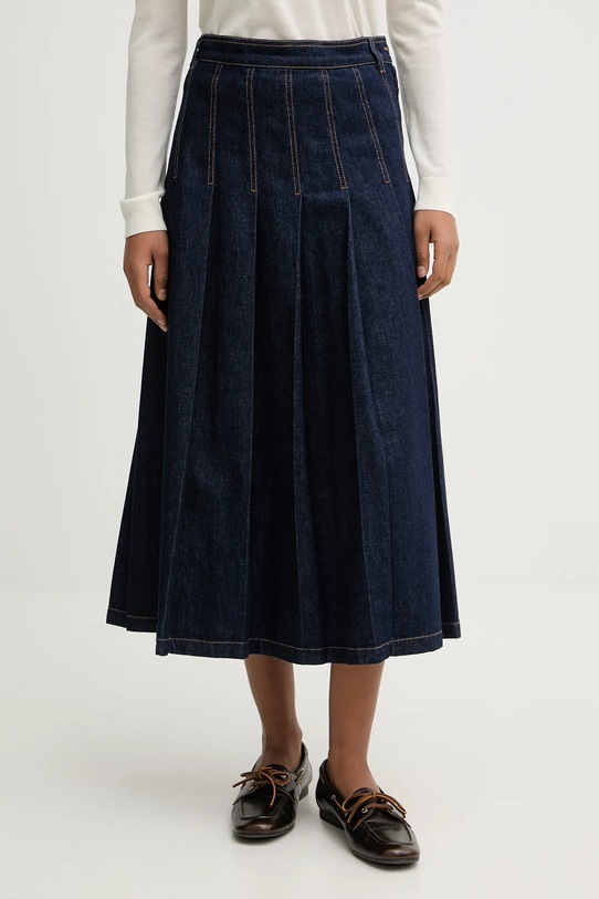 Weekend Max Mara spódnica jeansowa OVALE bawełna granatowy 2615101071600