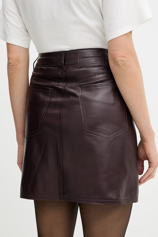 Odzież Weekend Max Mara spódnica skórzana ONCIA 2615401011600 bordowy