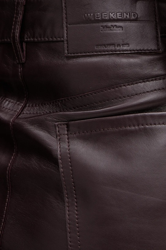 Weekend Max Mara spódnica skórzana ONCIA bordowy 2615401011600