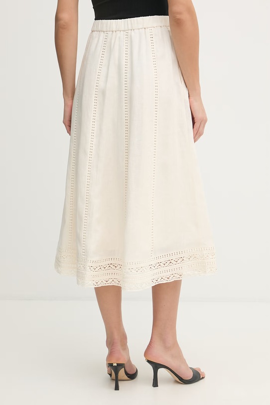 Odzież Weekend Max Mara spódnica lniana GERGO 2615101012600 beżowy