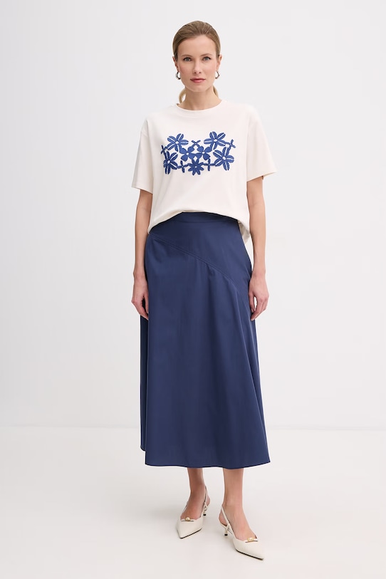 Weekend Max Mara spódnica bawełniana ZATTERA 2615101042600 granatowy SS26