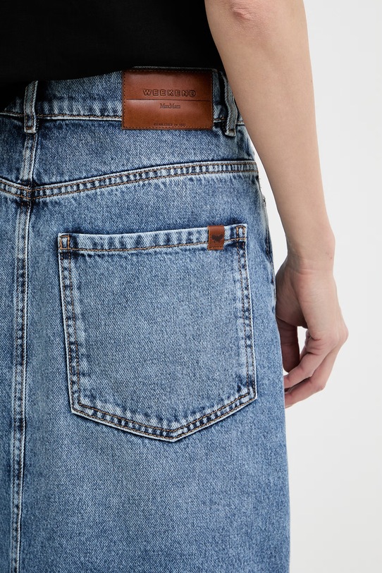 Weekend Max Mara spódnica z rozcięciem jeansowa ASTI niebieski 2615101062600