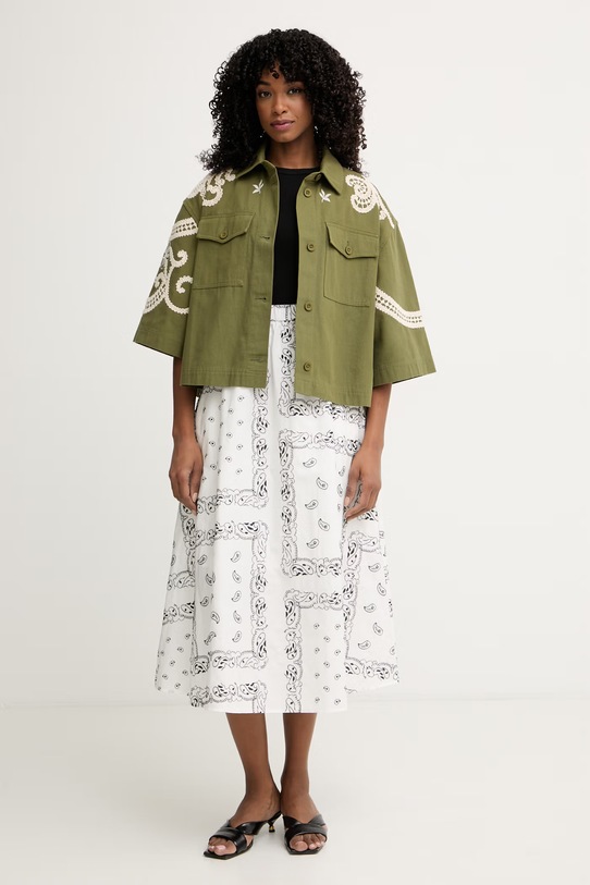 Weekend Max Mara φούστα βαμβακερή CARAVAN 2615101082600 λευκό SS26