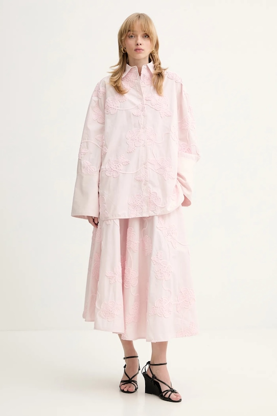 Rotate spódnica bawełniana 1151001809 różowy SS26