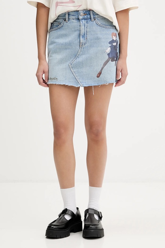 Džínová sukně Hugo Blue HUGO x Jujutsu Kaisen mini modrá 50557549