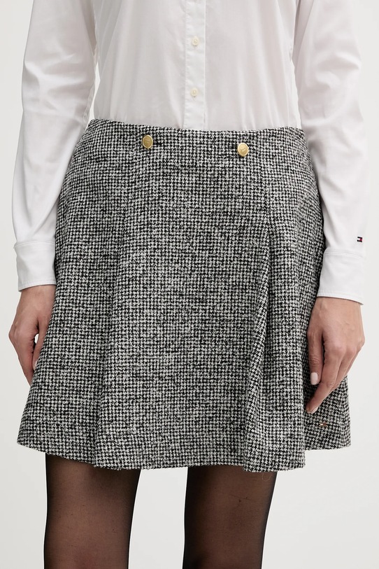 Tommy Hilfiger spódnica z domieszką wełny rozkloszowany szary WW0WW48787