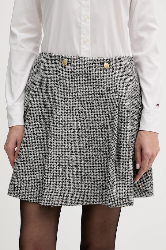 Tommy Hilfiger spódnica z domieszką wełny rozkloszowany szary WW0WW48787