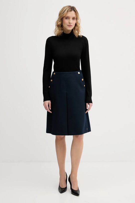 Φούστα με προσθήκη μαλλιού Tommy Hilfiger WW0WW49474 σκούρο μπλε SS26