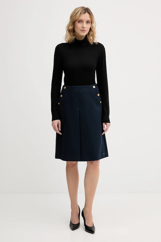 Φούστα με προσθήκη μαλλιού Tommy Hilfiger WW0WW49474 σκούρο μπλε SS26