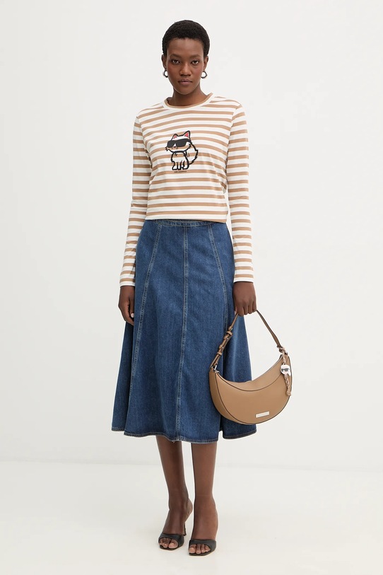 Jeans krilo Karl Lagerfeld FASHION DENIM B1W12014 modra SS26