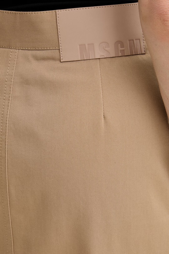 MSGM spódnica z rozcięciem bawełniana beżowy 4041MDD13.267104