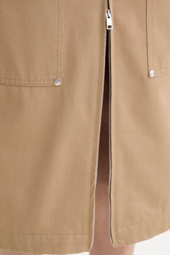 MSGM spódnica z rozcięciem bawełniana 4041MDD13.267104 beżowy