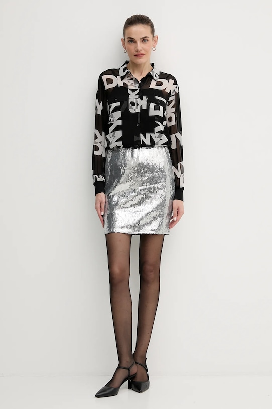 Dkny spódnica DJ6K9602 srebrny SS26