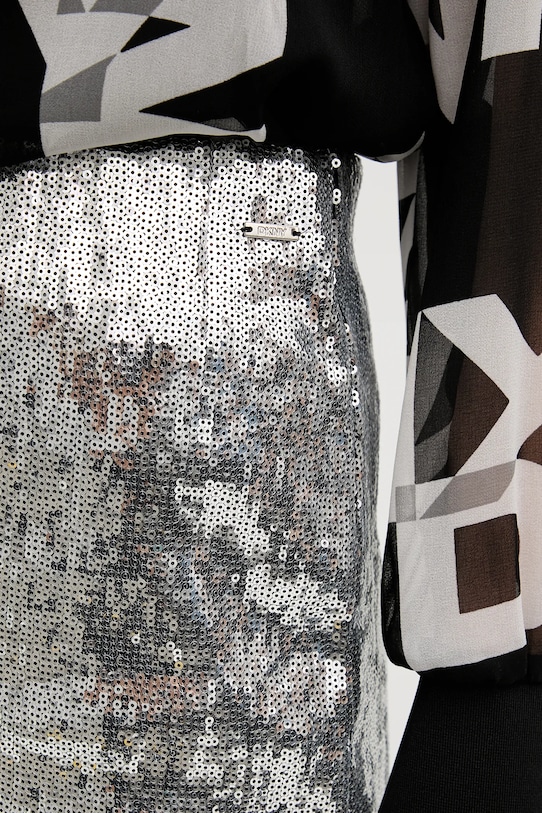 Dkny spódnica srebrny DJ6K9602