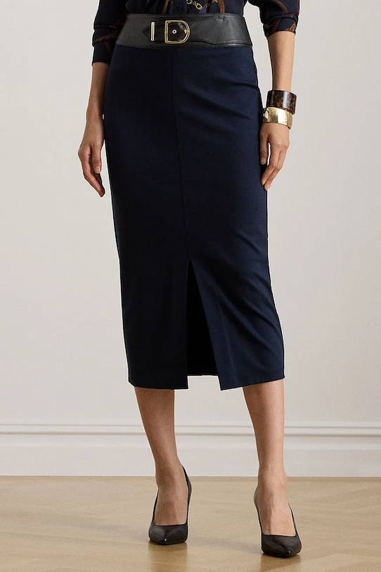 Lauren Ralph Lauren spódnica z elastanem granatowy 200P03729