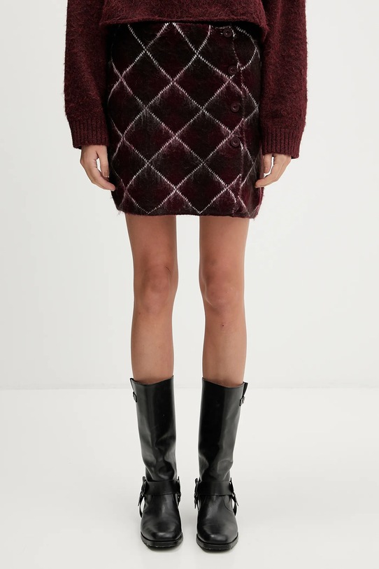 The Ragged Priest spódnica casual bordowy RPAW251077KW