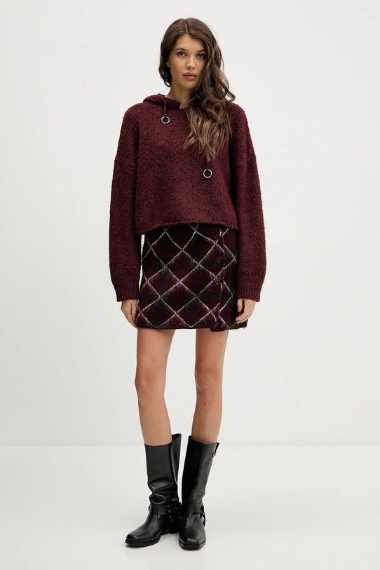 The Ragged Priest spódnica RPAW251077KW bordowy SS26