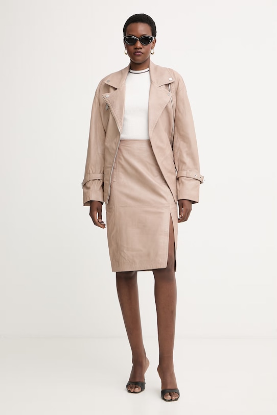 Pinko пола от кожа 106230.A31X бежов SS26