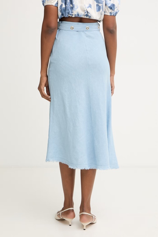 Ρούχα Pinko φούστα με λινό 106535.A34G μπλε