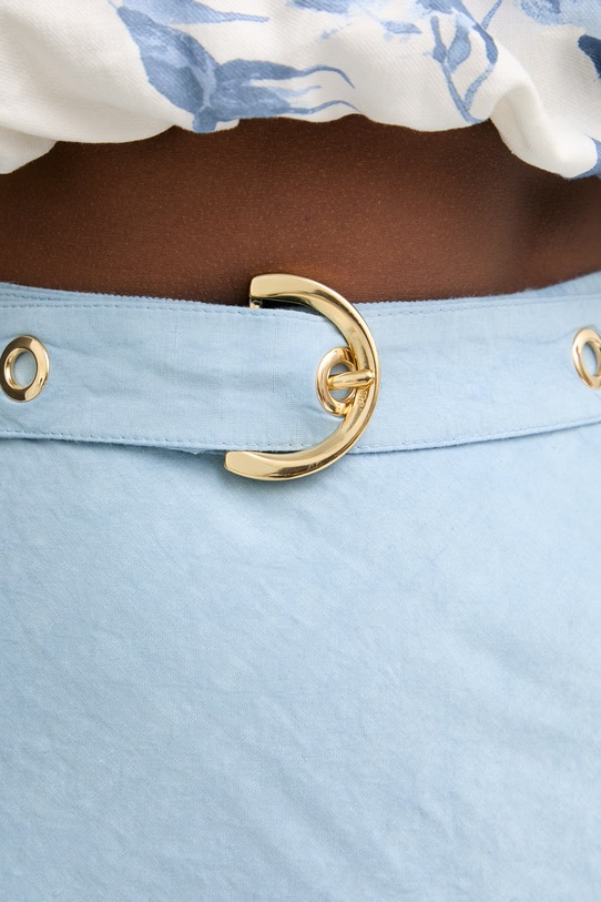 Pinko φούστα με λινό μπλε 106535.A34G