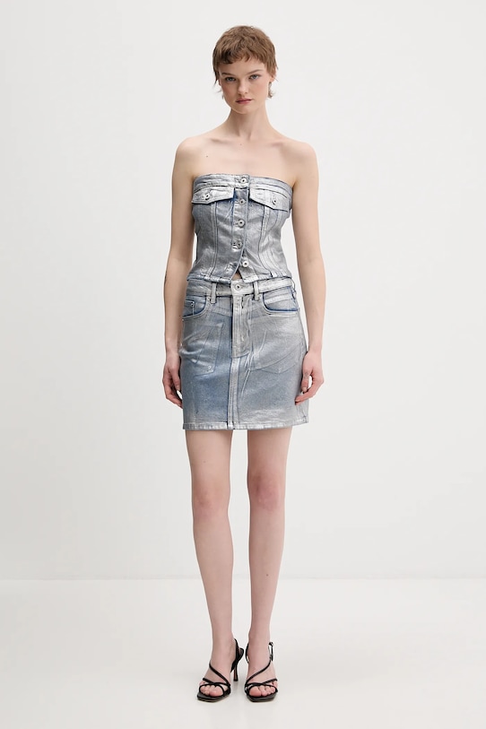 Karl Lagerfeld Jeans spódnica jeansowa B1W12018 srebrny SS26